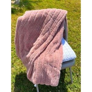 Project 62 Faux Fur Dust Pink Fleece Lined Throw Blanket 56” x 48”